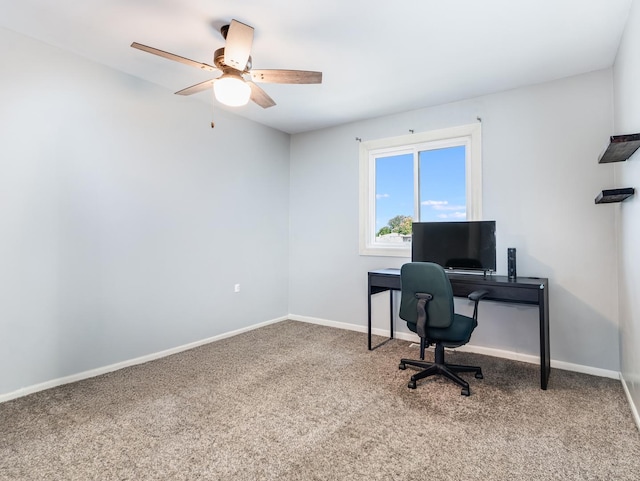 8429 162nd Pl Unit 3, Tinley Park, IL 60487 - carpeted home office with ceiling fan and baseboards
