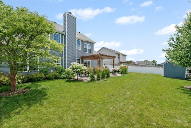 204 Campbell St, Tolono, IL 61880 - view of yard with a pergola, a patio, and a storage shed