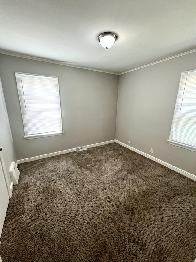 21142 Locust St, Matteson, IL 60443 - spare room with ornamental molding and dark carpet