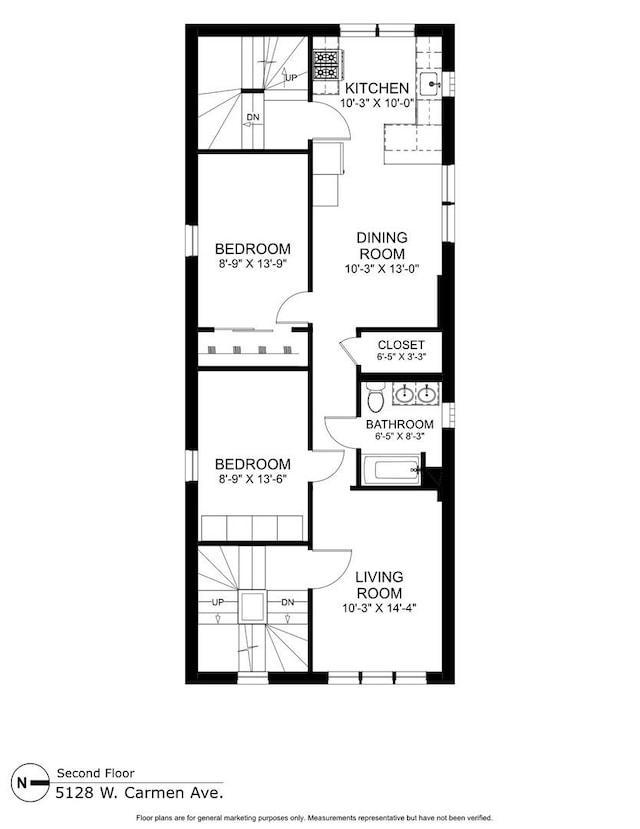 5128 W Carmen Ave, Chicago, IL 60630 - view of room layout