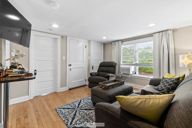 5128 W Carmen Ave, Chicago, IL 60630 - living area with light wood-type flooring, recessed lighting, and cooling unit