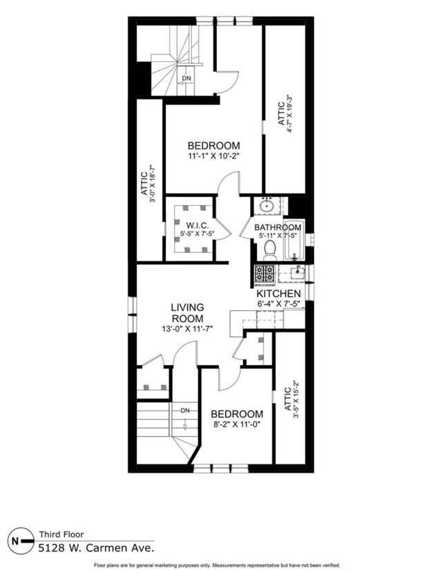 5128 W Carmen Ave, Chicago, IL 60630 - view of property floor plan