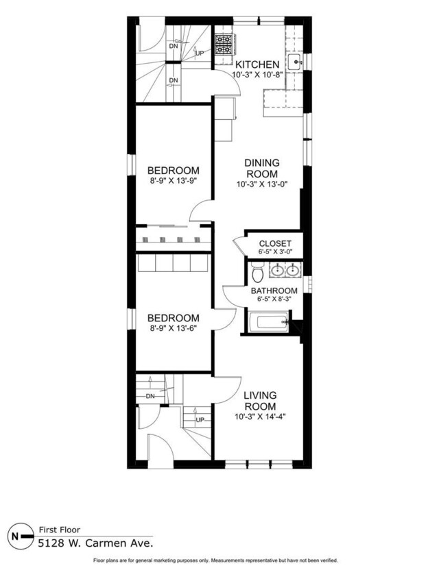 5128 W Carmen Ave, Chicago, IL 60630 - view of floor plan / room layout
