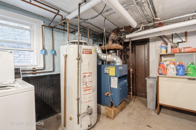 5128 W Carmen Ave, Chicago, IL 60630 - utility room with gas water heater and washer / clothes dryer