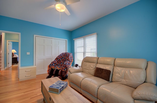 332 Stonemill Ln, Oswego, IL 60543 - living room featuring ceiling fan and light wood-style floors