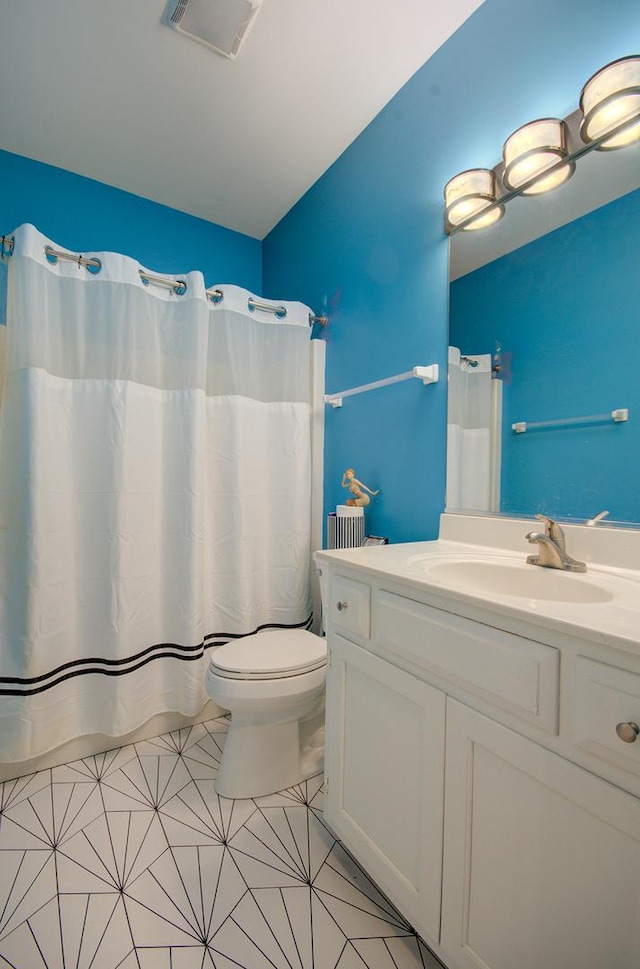 332 Stonemill Ln, Oswego, IL 60543 - full bath with vanity, tile patterned flooring, and a shower with curtain