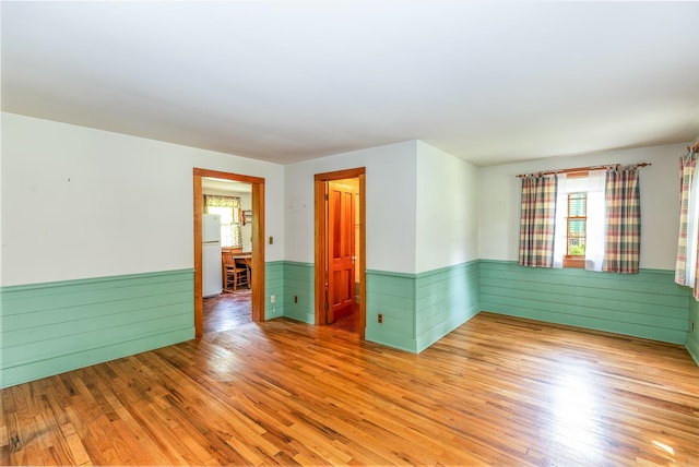 244 S Division St, Galena, IL 61036 - spare room with a wainscoted wall, healthy amount of natural light, light wood-type flooring, and wooden walls