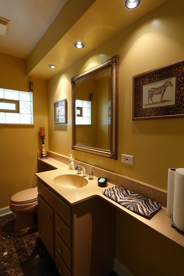 3533 N Natoma Ave, Chicago, IL 60634 - half bath featuring vanity and recessed lighting