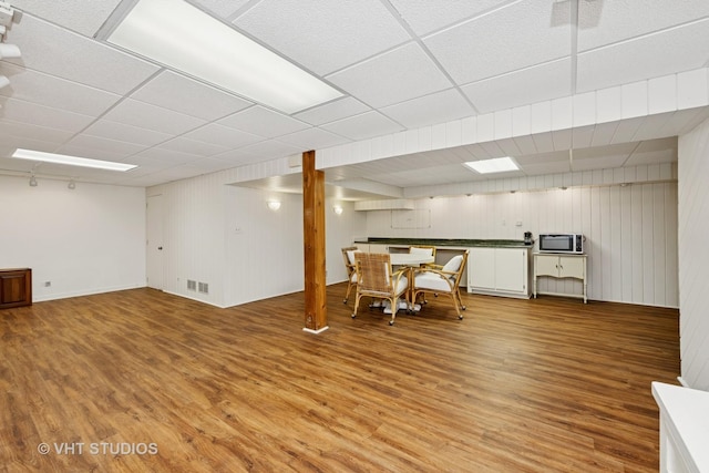 20830 W Exeter Rd, Kildeer, IL 60047 - finished basement with light wood-type flooring and wood walls