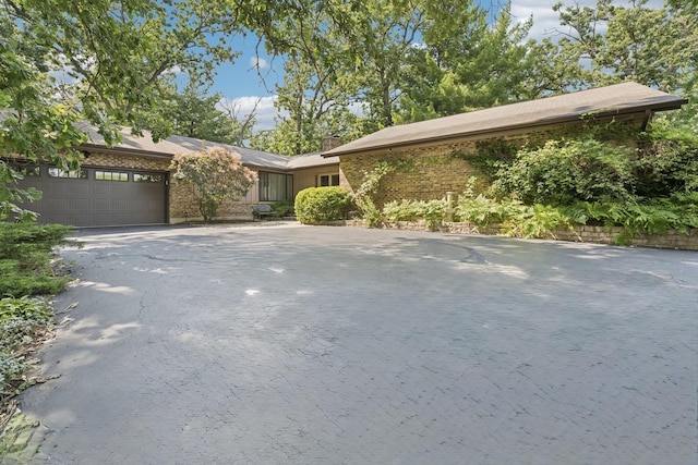 20830 W Exeter Rd, Kildeer, IL 60047 - view of front of property featuring driveway, a garage, brick siding, and a chimney