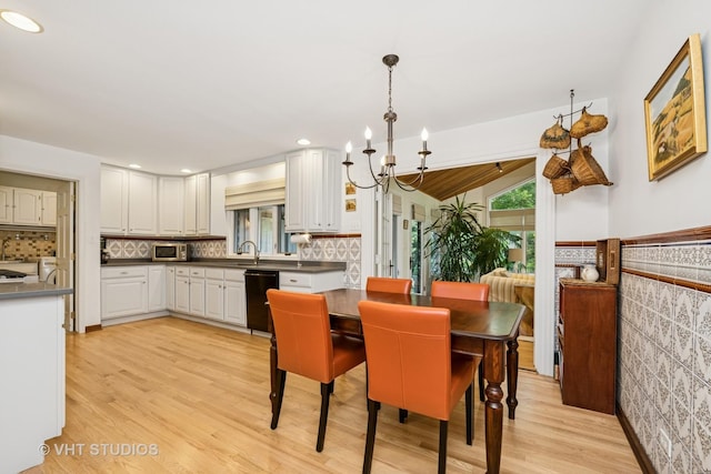 20830 W Exeter Rd, Kildeer, IL 60047 - dining space featuring a chandelier, light wood-style floors, and recessed lighting