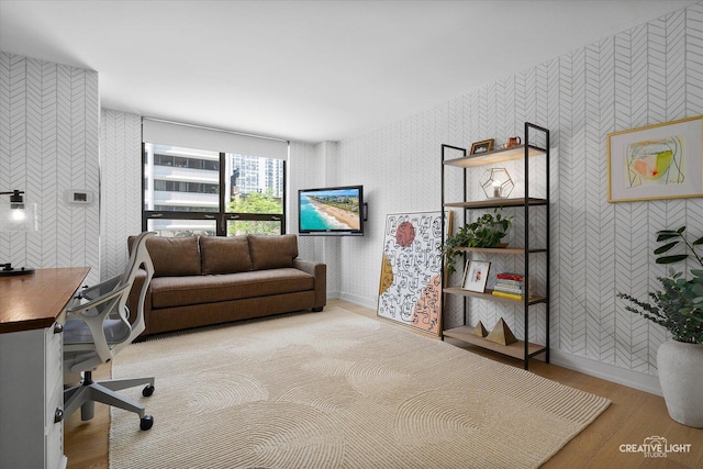1410 N State Pkwy Unit 5B, Chicago, IL 60610 - office space featuring wallpapered walls and wood finished floors