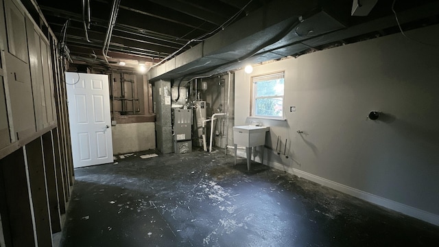 619 E 152nd St, Dolton, IL 60419 - basement featuring a sink and water heater