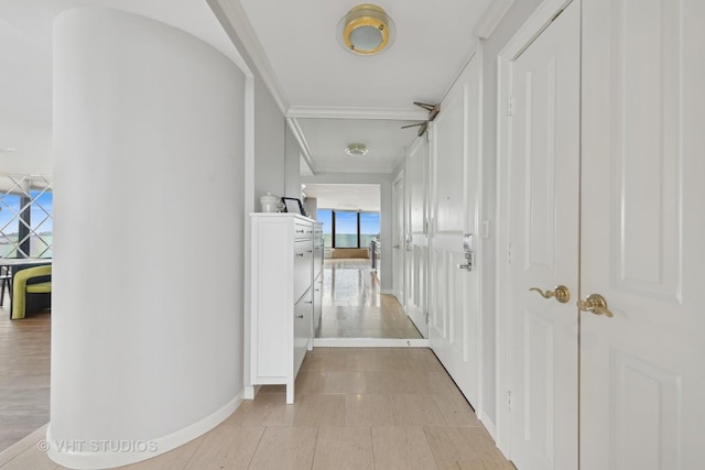 505 N Lake Shore Dr Unit 2110-11, Chicago, IL 60611 - corridor with baseboards and ornamental molding