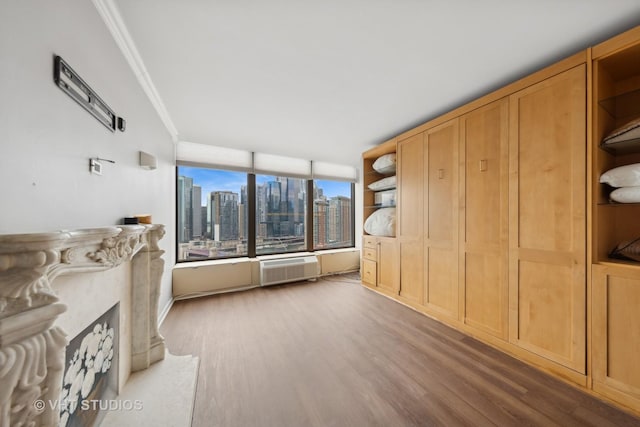 505 N Lake Shore Dr Unit 2110-11, Chicago, IL 60611 - living room with ornamental molding, wood finished floors, and a skyline view