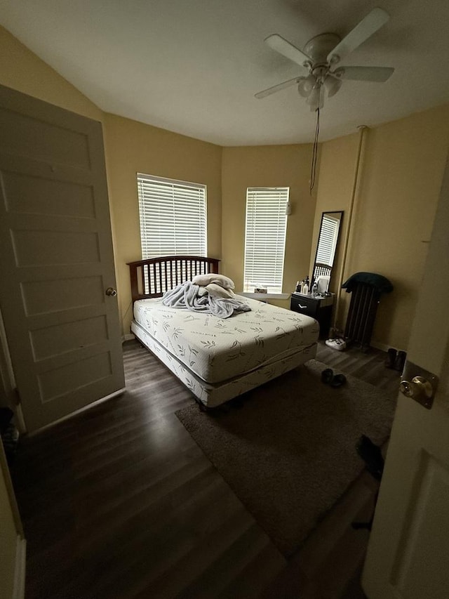203 Union St, Joliet, IL 60433 - bedroom with dark wood-style flooring and a ceiling fan