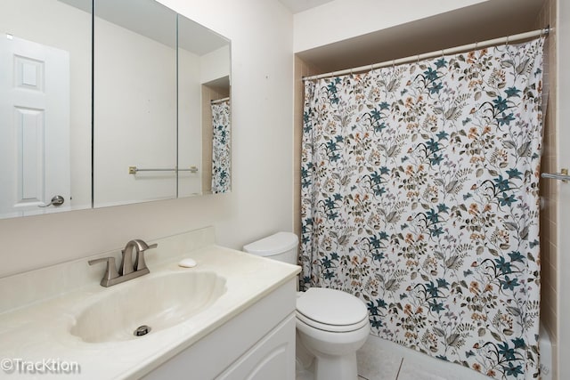 7515 Nantucket Dr Unit 202, Darien, IL 60561 - full bath with vanity, a shower with curtain, and tile patterned flooring