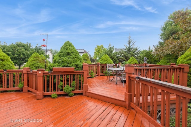 2578 Crestview Dr, Aurora, IL 60502 - wooden terrace with outdoor dining space