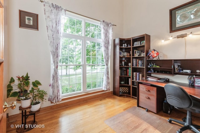 2578 Crestview Dr, Aurora, IL 60502 - office featuring light wood-type flooring and healthy amount of natural light