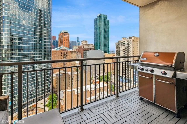 1101 S State St Unit 2202, Chicago, IL 60605 - balcony with a view of skyline and area for grilling