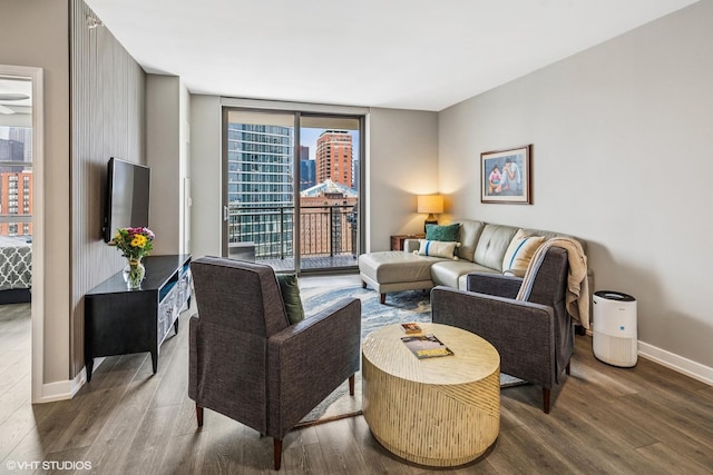 1101 S State St Unit 2202, Chicago, IL 60605 - living room featuring wood finished floors and expansive windows