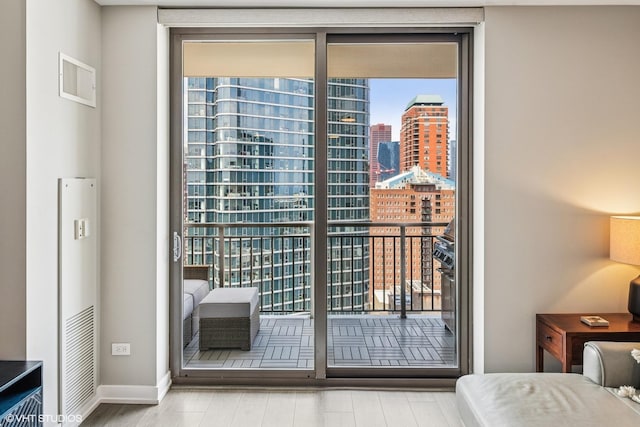 1101 S State St Unit 2202, Chicago, IL 60605 - entryway with wood finished floors and a city view