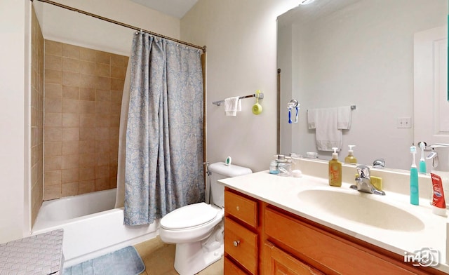 614 Pineridge Dr N Unit 614, Oswego, IL 60543 - full bathroom featuring vanity, shower / bathtub combination with curtain, and tile patterned flooring