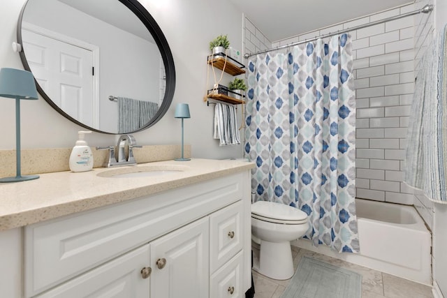 1669 W Bayside Ct, Hoffman Estates, IL 60192 - bathroom featuring vanity, shower / bathtub combination with curtain, and tile patterned floors