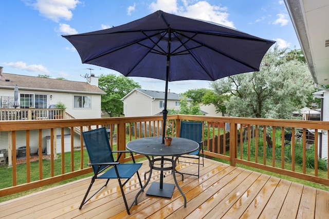 1669 W Bayside Ct, Hoffman Estates, IL 60192 - wooden terrace with outdoor dining area