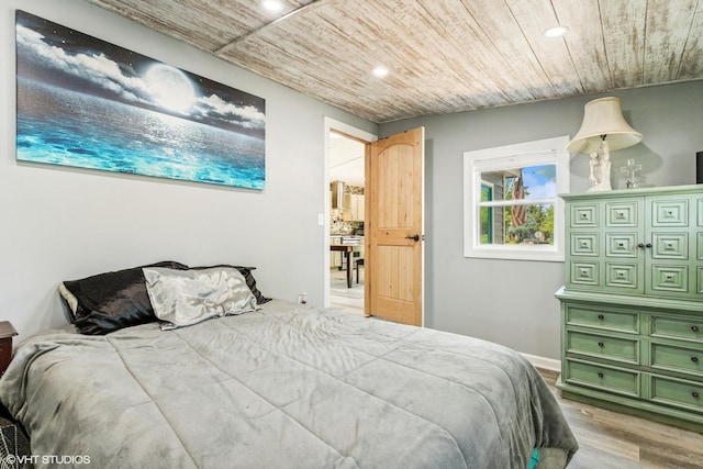 30 Aspen Ln, Wilmington, IL 60481 - bedroom featuring wooden ceiling, recessed lighting, and wood finished floors