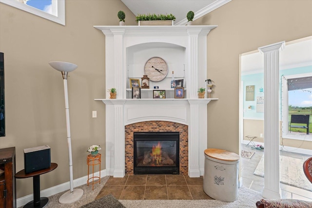 4537 Nicklaus Dr, Champaign, IL 61822 - detailed view of a tiled fireplace and baseboards