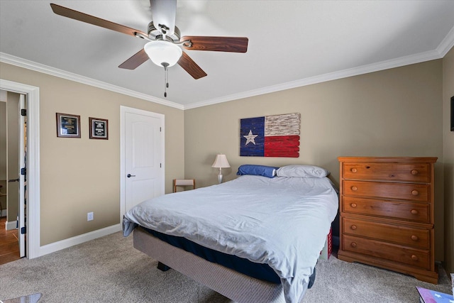 4537 Nicklaus Dr, Champaign, IL 61822 - carpeted bedroom featuring ornamental molding and a ceiling fan