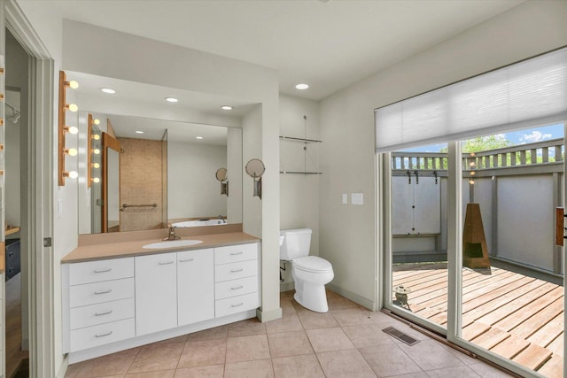 2405 Prairieridge Pl, Champaign, IL 61822 - bathroom with vanity, tile patterned flooring, and recessed lighting