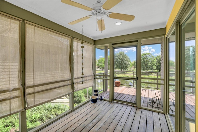 2405 Prairieridge Pl, Champaign, IL 61822 - unfurnished sunroom with ceiling fan