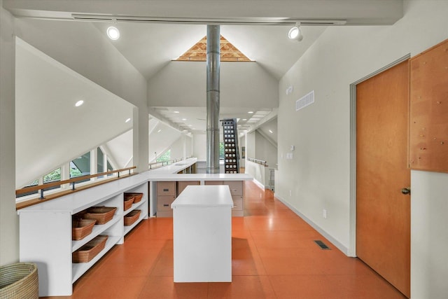 2405 Prairieridge Pl, Champaign, IL 61822 - unfurnished office with vaulted ceiling and track lighting