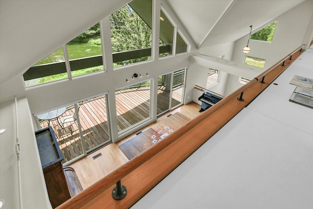 2405 Prairieridge Pl, Champaign, IL 61822 - living room featuring high vaulted ceiling and wood finished floors