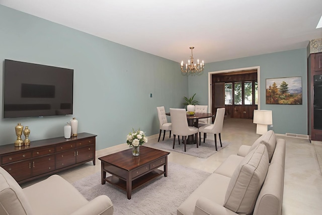 2114 Country Knoll Ln, Elgin, IL 60123 - living room with a chandelier and baseboards