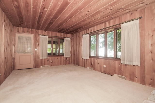 2114 Country Knoll Ln, Elgin, IL 60123 - carpeted empty room with wood walls and wooden ceiling