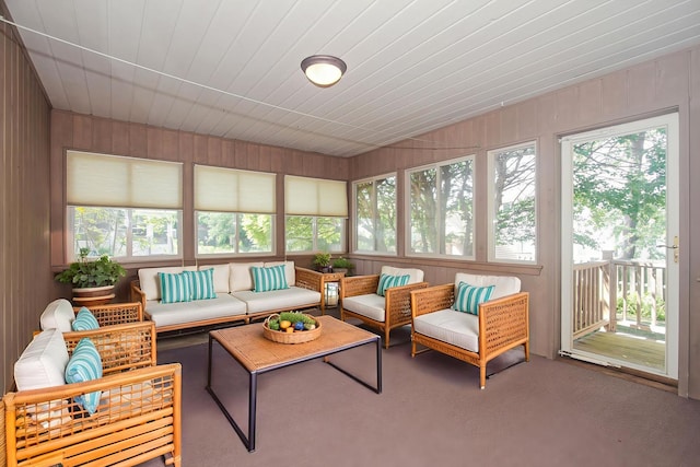 2114 Country Knoll Ln, Elgin, IL 60123 - sunroom featuring plenty of natural light and wooden walls