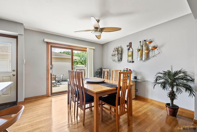500 S Princeton Ave, Itasca, IL 60143 - dining area with light wood-type flooring and ceiling fan