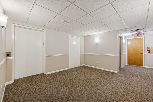 400 Mcdaniels Cir Unit 303, Clarendon Hills, IL 60514 - empty room featuring a paneled ceiling and carpet flooring