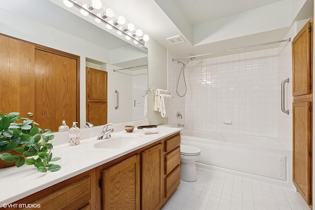 5225 N Riversedge Ter Unit 511, Chicago, IL 60630 - bathroom with tile patterned floors, vanity, and shower / bath combination