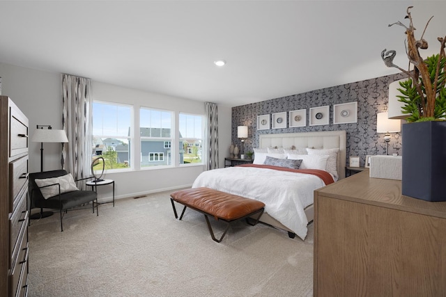614 Lismore Cir, Elgin, IL 60124 - bedroom with wallpapered walls and light carpet