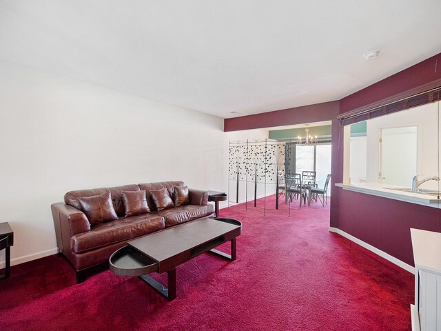365 Lakewood Blvd, Park Forest, IL 60466 - living room featuring a chandelier and carpet