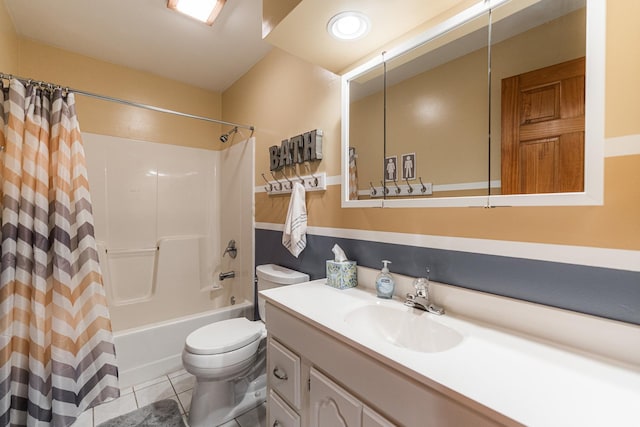 1132 Swanberg Ct, Sycamore, IL 60178 - bathroom featuring shower / bath combo with shower curtain, vanity, and tile patterned floors