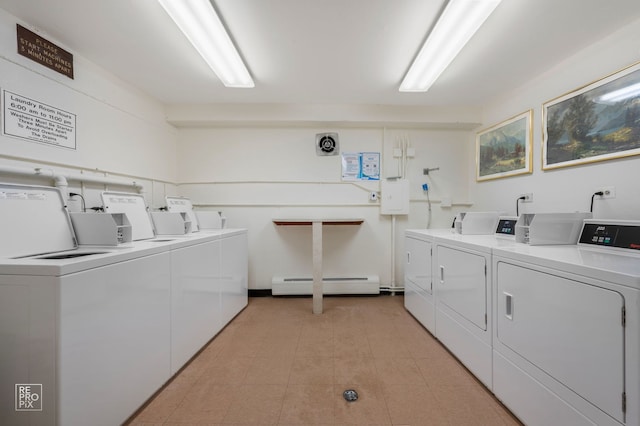 2201 S Stewart Ave Unit 4J, Lombard, IL 60148 - shared laundry featuring washer and clothes dryer and baseboard heating
