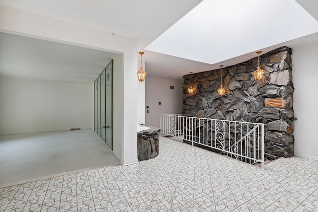 712 Ridge Rd, Lemont, IL 60439 - hall with carpet floors and an upstairs landing