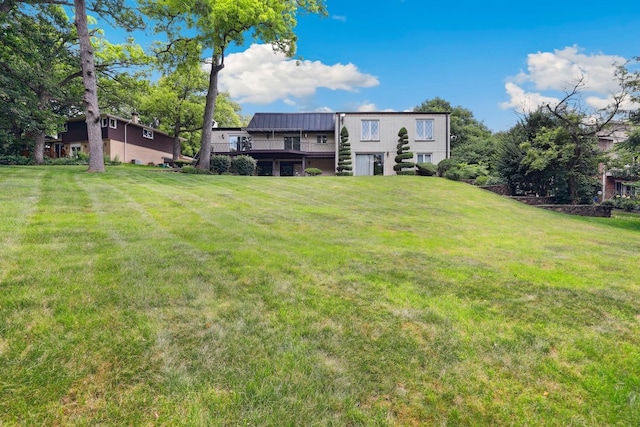 712 Ridge Rd, Lemont, IL 60439 - view of grassy yard featuring a wooden deck and stairway