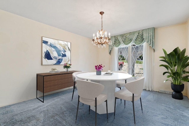 712 Ridge Rd, Lemont, IL 60439 - dining room with carpet and a chandelier