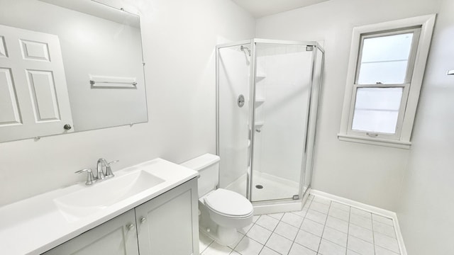 2931 Sunset Ave, Flossmoor, IL 60422 - full bathroom with a stall shower, vanity, and tile patterned floors